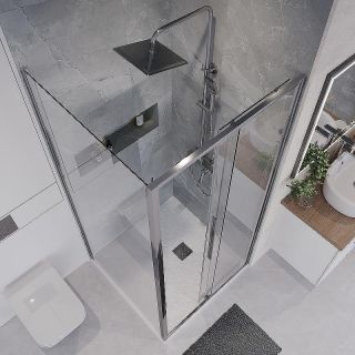 Боковая стенка Niagara Nova NG-A100-34 100 см профиль хром стекло прозрачное