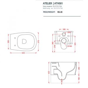 Унитаз  Artceram Atelier ATV001 01 00 белый