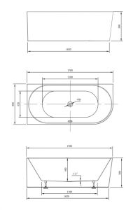 Акриловая ванна Vincea VBT-402-1700R 170 x 80 см