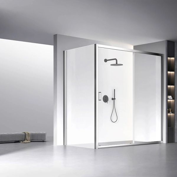 Боковая панель Veconi KP-13, 1100х1950 , хром, стекло прозрачное Боковая панель Veconi KP-13, 1100х1950 , хром, стекло прозрачное