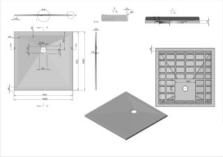Душевой поддон Vincea VST-4SR1010G 100x 100 см