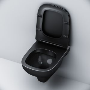 Унитаз подвесной Am.Pm X-Joy FlashClean с сиденьем микролифт чёрный матовый C85A1700MBSC