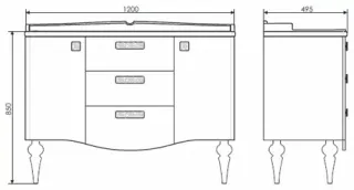 Тумба с раковиной Comforty Монако 00003132224 120 см белый Тумба с раковиной Comforty Монако 00003132224 120 см белый