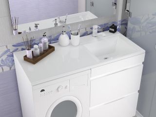 Раковина над стиральной машиной Stella Polar Мадлен SP-00001368 105см R белый Раковина над стиральной машиной Stella Polar Мадлен SP-00001368 105см R белый