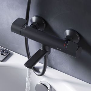 Смеситель для ванны и душа с термостатом Am.Pm X-Joy F85A50022 чёрный