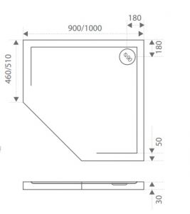 Душевой поддон из искусственного камня Good Door Пента 90x90