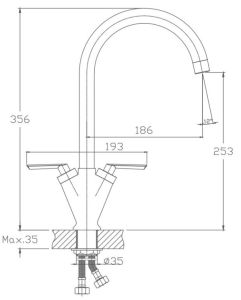 Смеситель для кухни Haiba HB4098 хром