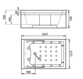 Акриловая ванна Gemy G9061 K R 181x121x70 Акриловая ванна Gemy G9061 K R 181x121x70