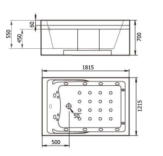 Акриловая ванна Gemy G9061 K R 181x121x70 Акриловая ванна Gemy G9061 K R 181x121x70