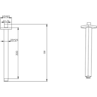 Кронштейн для верхнего душа Boheme Qubic 629-QUBIC-SGM оружейная сталь Кронштейн для верхнего душа Boheme Qubic 629-QUBIC-SGM оружейная сталь