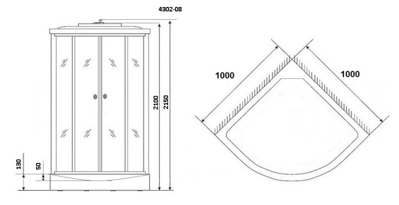 Душевая кабина Niagara NG-4302-14 100х100х215