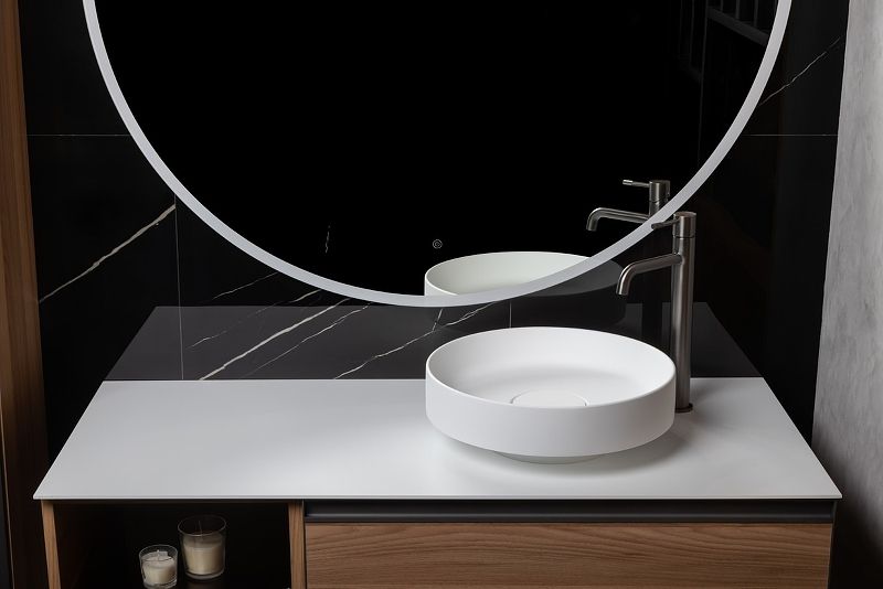 Раковина накладная Armadi Art Sole Corian 801-MW 40 см белый матовый