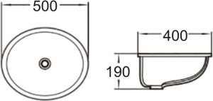 Раковина врезная SantiLine SL-3005 50см белый