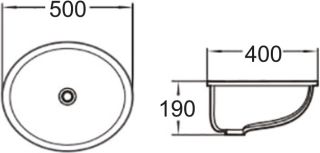 Раковина врезная SantiLine SL-3005 50см белый