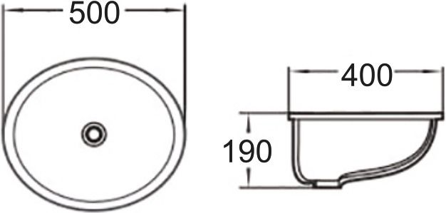 Раковина врезная SantiLine SL-3005 50см белый