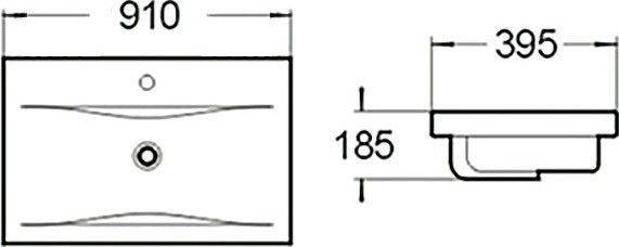 Мебельная раковина SantiLine SL-2101 (90) белый