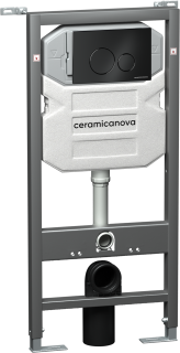 Инсталляция для унитаза Ceramica Nova Envision CN1001B с кнопкой смыва Round чёрный матовый Инсталляция для унитаза Ceramica Nova Envision CN1001B с кнопкой смыва Round чёрный матовый