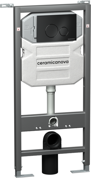Инсталляция для унитаза Ceramica Nova Envision CN1001B с кнопкой смыва Round чёрный матовый Инсталляция для унитаза Ceramica Nova Envision CN1001B с кнопкой смыва Round чёрный матовый