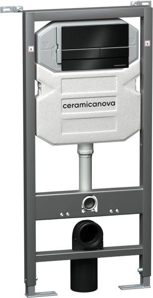 Инсталляция для унитаза Ceramica Nova Envision CN1002B с кнопкой смыва Flat чёрный матовый Инсталляция для унитаза Ceramica Nova Envision CN1002B с кнопкой смыва Flat чёрный матовый