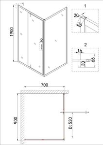 Душевая дверь Niagara NG-63-9A 90x195 см хром/прозрачное