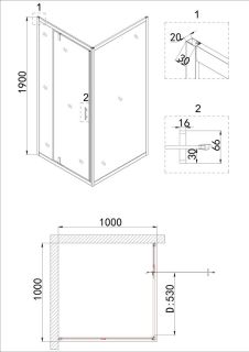 Душевой уголок Niagara NG-63-10A-A100 100x100см хром/прозрачное