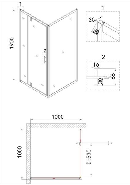 Душевой уголок Niagara NG-63-10A-A100 100x100см хром/прозрачное