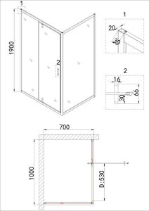 Душевая дверь Niagara NG-83-10AB 100см чёрный/прозрачное
