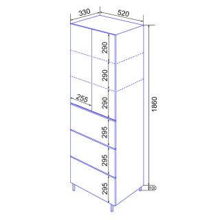 Пенал напольный Azario Эстима CS00094563 52 см графит