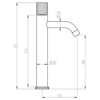 Смеситель для раковины Boheme Stick 122-BB.3 чёрный матовый Смеситель для раковины Boheme Stick 122-BB.3 чёрный матовый