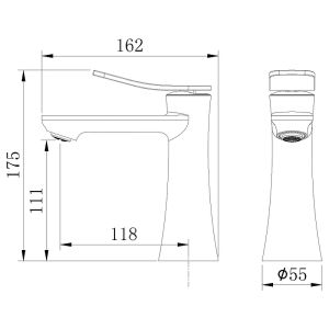Смеситель для раковины Grossman Advans 510.K35.09.320 брашированное золото