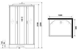 Душевая кабина Niagara NG-43295-14QP 120x90см серебро/матовое