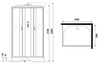 Душевая кабина Niagara NG-43295-14QP 120x90см серебро/матовое