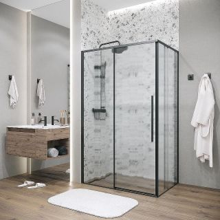 Боковая стенка Grossman Galaxy 200.K33.01.90.21.02 90 см профиль чёрный матовый стекло шиншилла