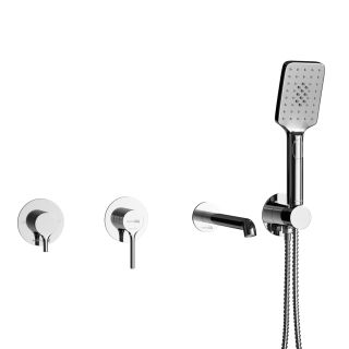 Встраиваемый комплект для ванны с лейкой и изливом WasserKRAFT Rhein 9951.99DVR2.444.010.126.443 хром