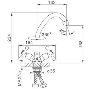 Смеситель для кухни Frap F4026-2 хром