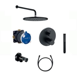 Душевой комплект Kludi Nova Fonte 208313915 с термостатом чёрный матовый Душевой комплект Kludi Nova Fonte 208313915 с термостатом чёрный матовый