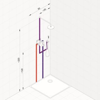 Душевой комплект Kludi Nova Fonte 208313915 с термостатом чёрный матовый Душевой комплект Kludi Nova Fonte 208313915 с термостатом чёрный матовый