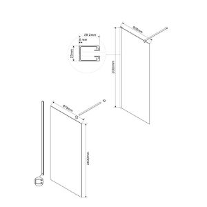 Душевая перегородка Vincea Walk In VSW-1H900CLG 90 см