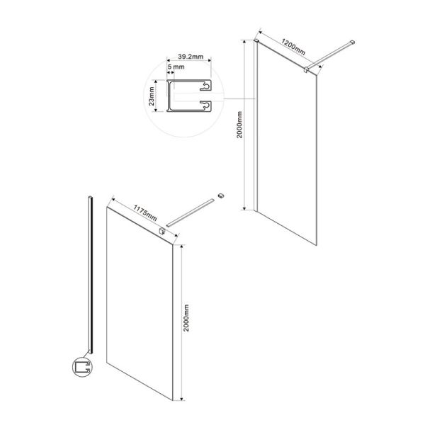 Душевая перегородка Vincea Walk In VSW-1H120CLG 120 см