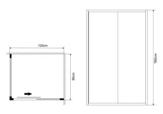Душевой уголок Grossman Alba GR-1280Al 120x80см хром/прозрачное