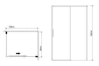 Душевой уголок Grossman Fly1 GR-D100-P80Fl1 100x80см хром/прозрачное
