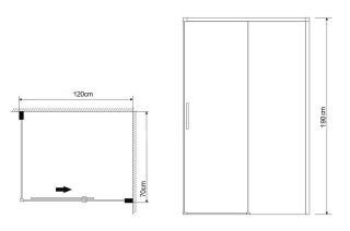 Душевой уголок Grossman Fly1 GR-D120-P70Fl1 120x70см хром/прозрачное