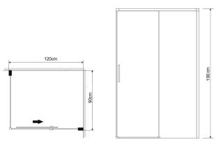 Душевой уголок Grossman Fly1 GR-D120-P90Fl1 120x90см хром/прозрачное
