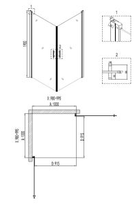Душевой уголок Niagara Nova NG-6804-08 BLACK 100x100 см