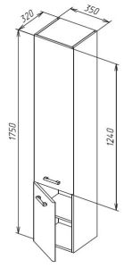 Шкаф Am.pm Like S M81CHR0356WG правый 35 см белый