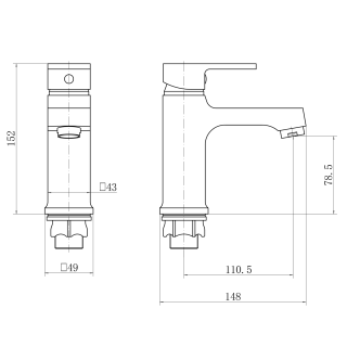 Смеситель для раковины PLStart PD10031-7 чёрный