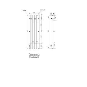 Полотенцесушитель электрический APEXTERMO Delta DL10183BM 800x180 с крючками черный матовый