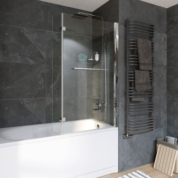 Шторка на ванну Grossman GR-108 80см хром/прозрачное