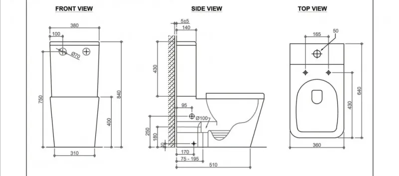 Унитаз-компакт Black&White Universe 7703W безободковый белый