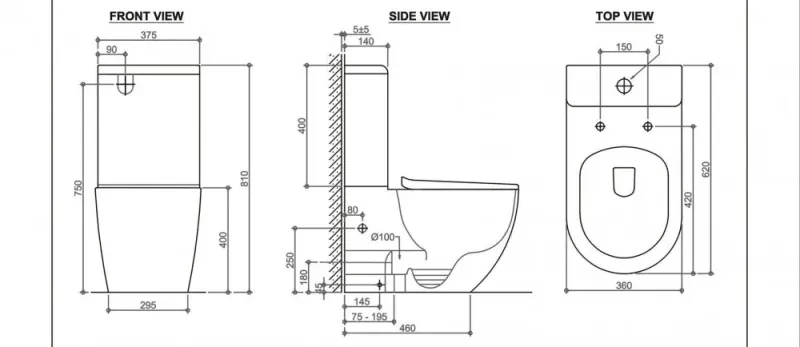 Унитаз-компакт Black&White Universe 7789W безободковый белый